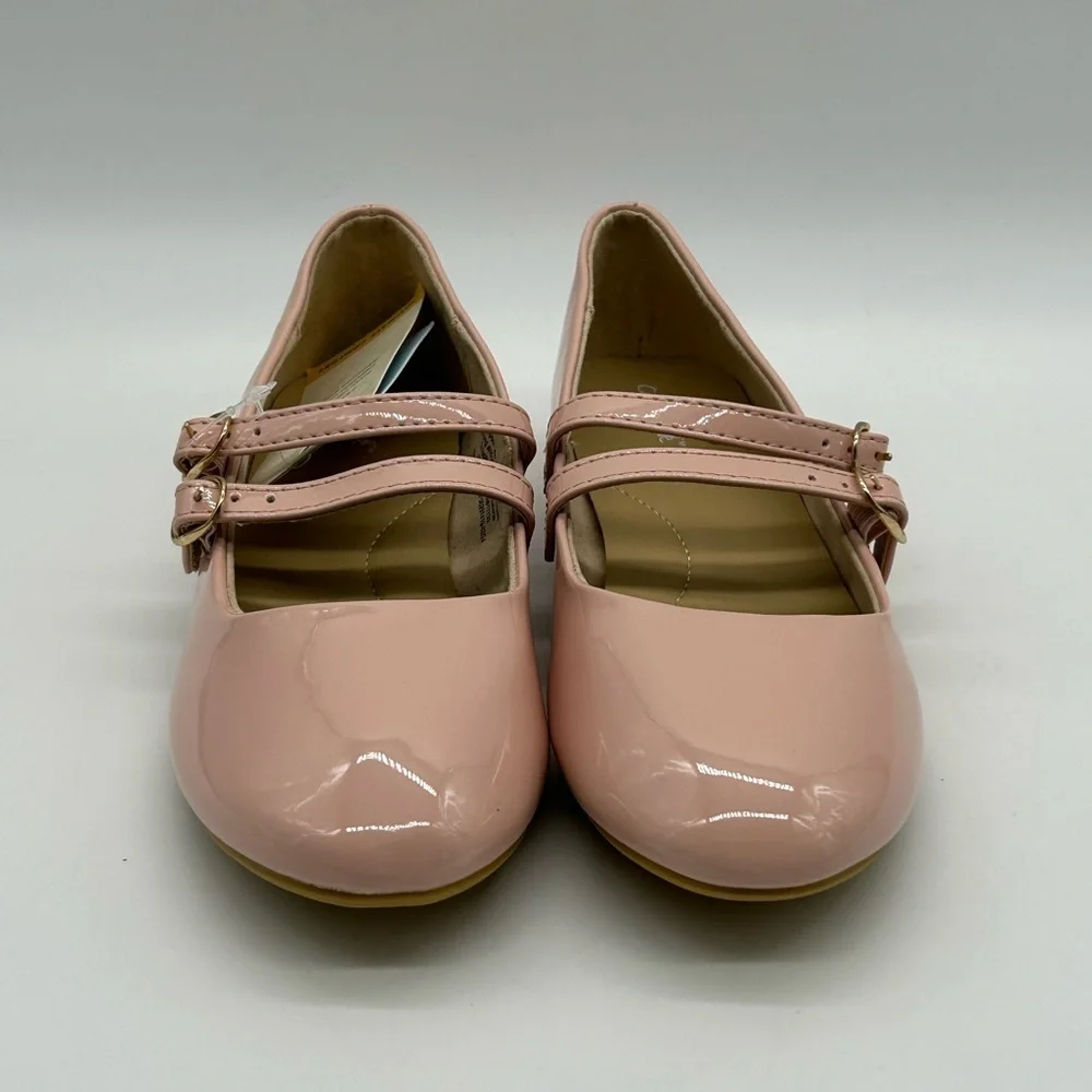 Cat & Jack Pink Double Strap Pink Flats | Size 2 | Vegan | New With Tags